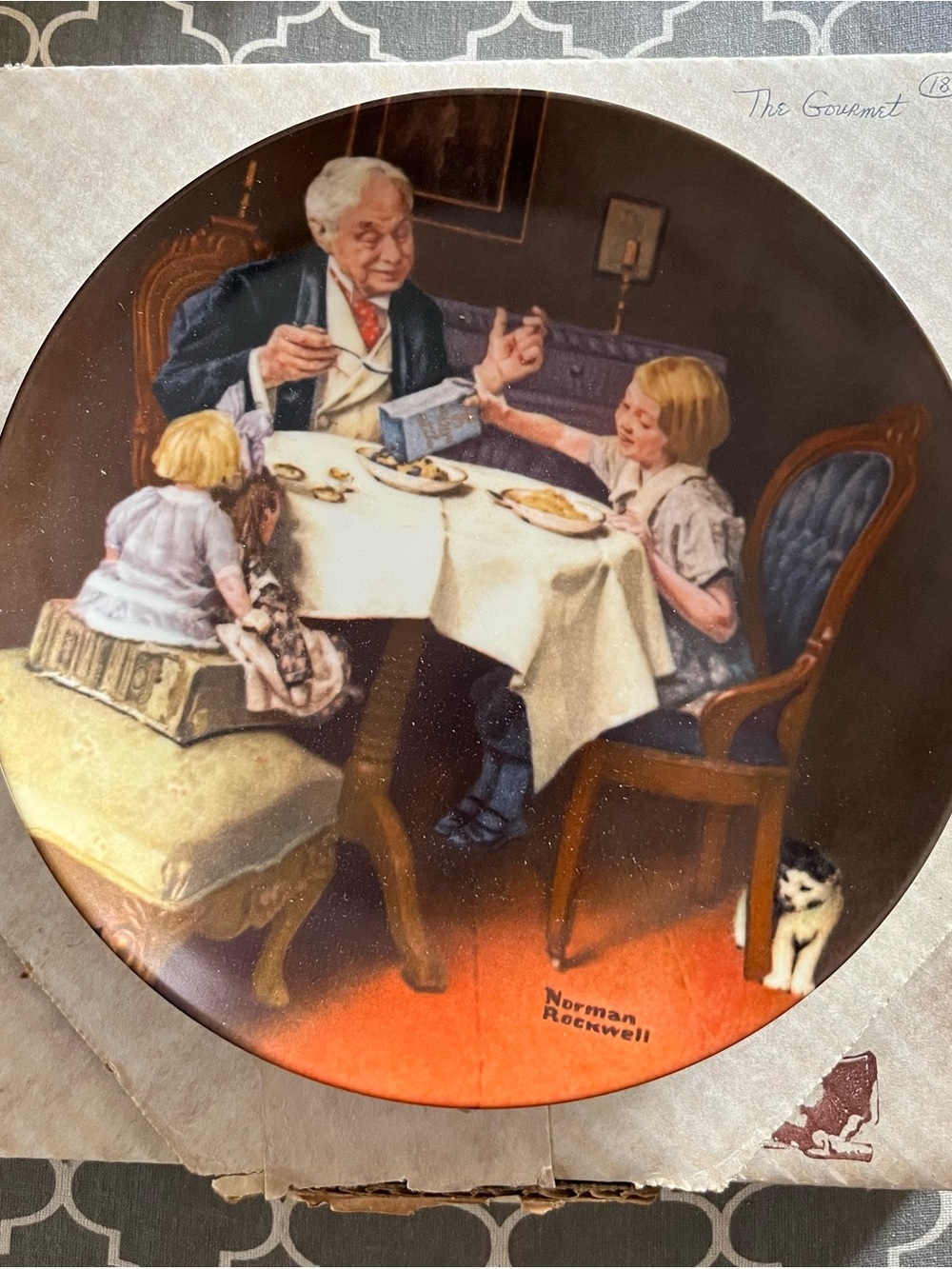 Rockwell Heritage Collection “The Gourmet” Edwin M.Knowles 1985 Norman Rockwell